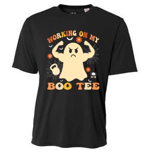 Working On My Boo Halloween Gym Workout Weightlifting Cooling Performance Crew T-Shirt