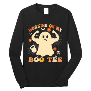 Working On My Boo Halloween Gym Workout Weightlifting Long Sleeve Shirt