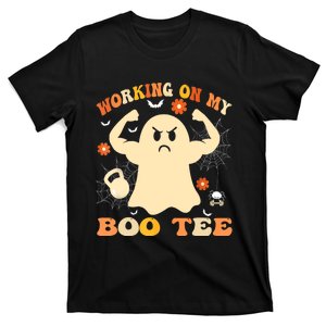 Working On My Boo Halloween Gym Workout Weightlifting T-Shirt