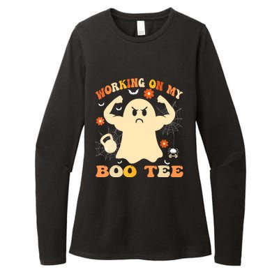 Working On My Boo Halloween Gym Workout Weightlifting Womens CVC Long Sleeve Shirt