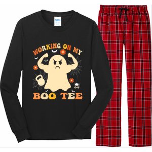 Working On My Boo Halloween Gym Workout Weightlifting Long Sleeve Pajama Set