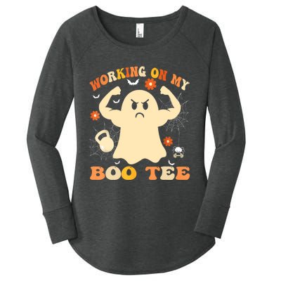 Working On My Boo Halloween Gym Workout Weightlifting Women's Perfect Tri Tunic Long Sleeve Shirt