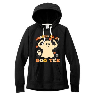 Working On My Boo Halloween Gym Workout Weightlifting Women's Fleece Hoodie