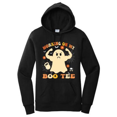 Working On My Boo Halloween Gym Workout Weightlifting Women's Pullover Hoodie