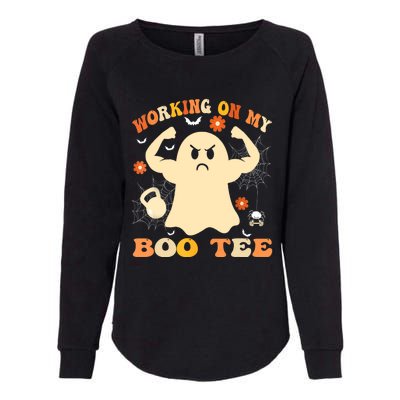 Working On My Boo Halloween Gym Workout Weightlifting Womens California Wash Sweatshirt