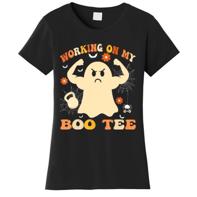 Working On My Boo Halloween Gym Workout Weightlifting Women's T-Shirt