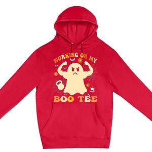 Working On My Boo Halloween Gym Workout Weightlifting Premium Pullover Hoodie