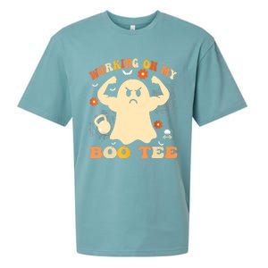 Working On My Boo Halloween Gym Workout Weightlifting Sueded Cloud Jersey T-Shirt