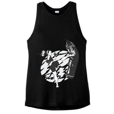Woman High Kick Boxing Ladies PosiCharge Tri-Blend Wicking Tank