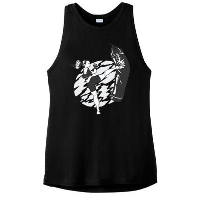 Woman High Kick Boxing Ladies PosiCharge Tri-Blend Wicking Tank