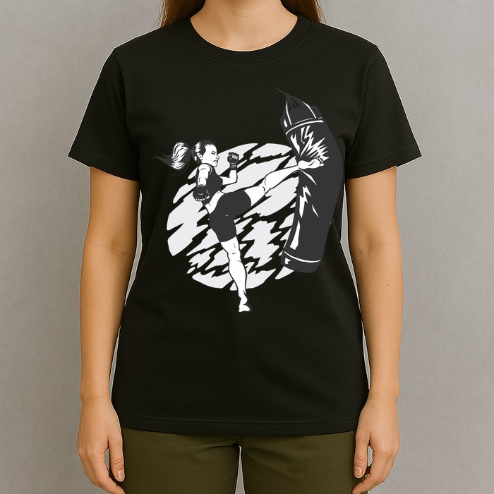 Woman High Kick Boxing T-Shirt
