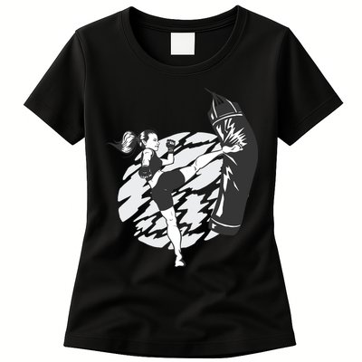 Woman High Kick Boxing Womens T-Shirt