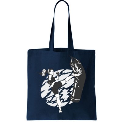 Woman High Kick Boxing Tote Bag