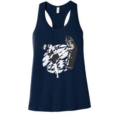 Woman High Kick Boxing Women's Racerback Tank