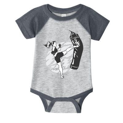 Woman High Kick Boxing Infant Baby Jersey Bodysuit