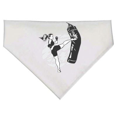 Woman High Kick Boxing USA-Made Doggie Bandana