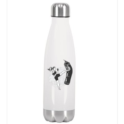 Woman High Kick Boxing Stainless Steel Insulated Water Bottle