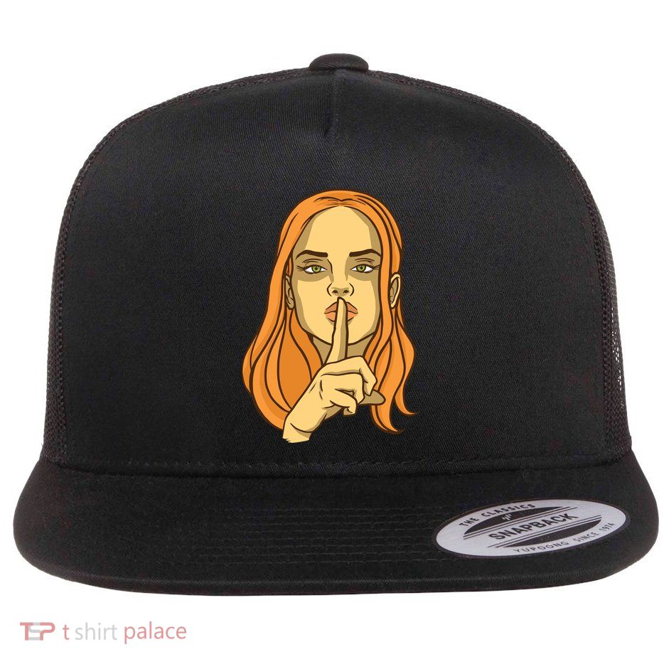 Woman Sushing Flat Bill Trucker Hat
