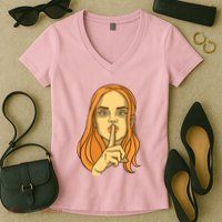 Woman Sushing Women's V-Neck T-Shirt