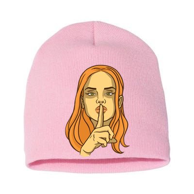 Woman Sushing Short Acrylic Beanie