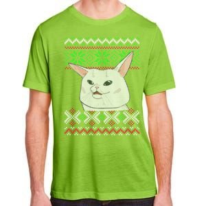 Woman Yelling At A Cat Ugly Christmas Sweater Meme Adult ChromaSoft Performance T-Shirt