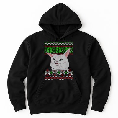 Woman Yelling At A Cat Ugly Christmas Sweater Meme Hoodie