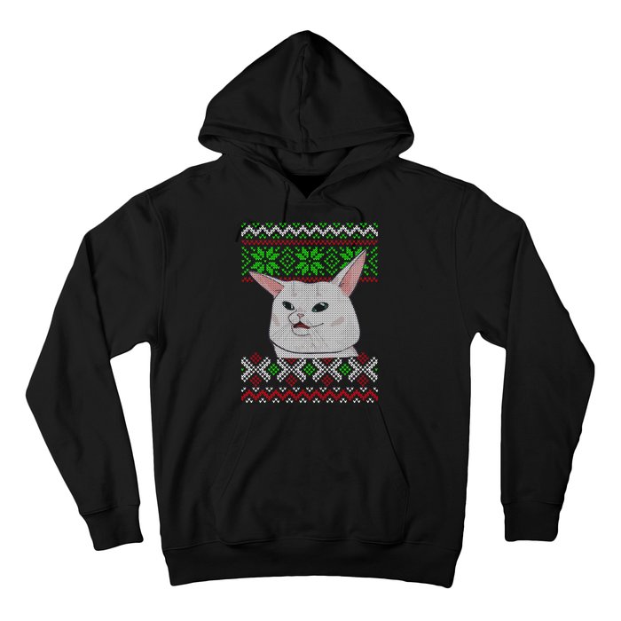 Woman Yelling At A Cat Ugly Christmas Sweater Meme Hoodie