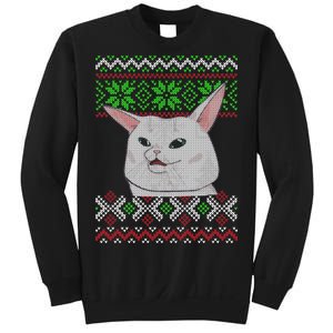 Woman Yelling At A Cat Ugly Christmas Sweater Meme Sweatshirt