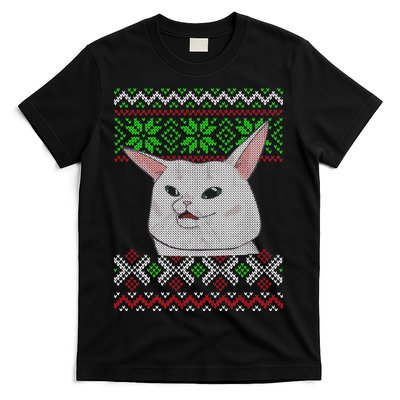 Woman Yelling At A Cat Ugly Christmas Sweater Meme T-Shirt