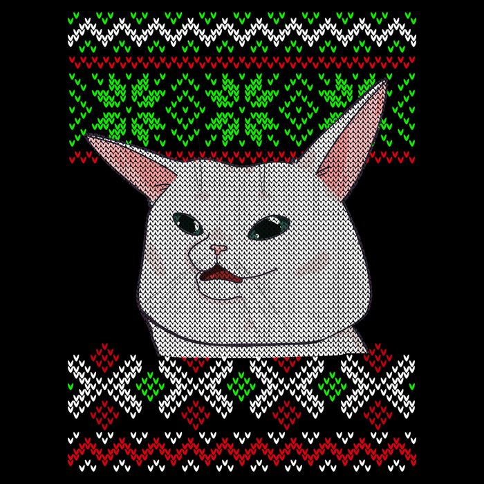 Woman Yelling At A Cat Ugly Christmas Sweater Meme Impact Tech Backpack