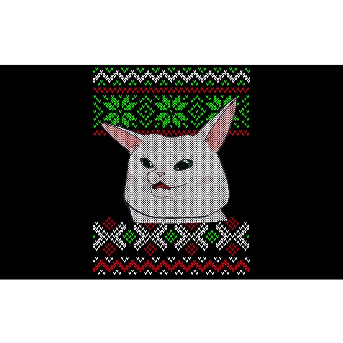 Woman Yelling At A Cat Ugly Christmas Sweater Meme Bumper Sticker