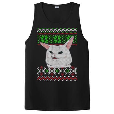 Woman Yelling At A Cat Ugly Christmas Sweater Meme PosiCharge Competitor Tank