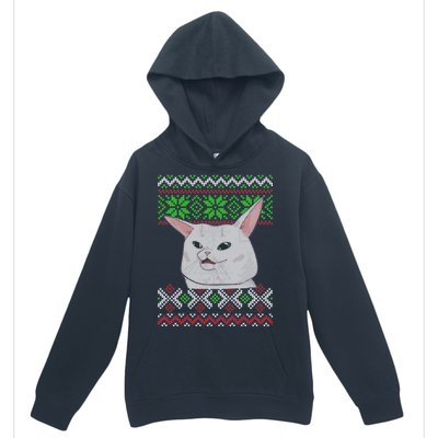 Woman Yelling At A Cat Ugly Christmas Sweater Meme Urban Pullover Hoodie