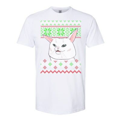 Woman Yelling At A Cat Ugly Christmas Sweater Meme Softstyle CVC T-Shirt