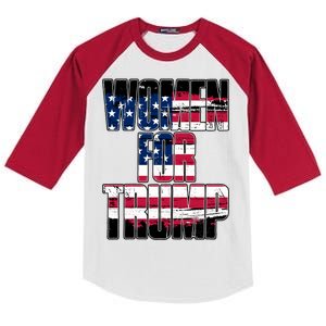 Women For Donald Trump  Kids Colorblock Raglan Jersey