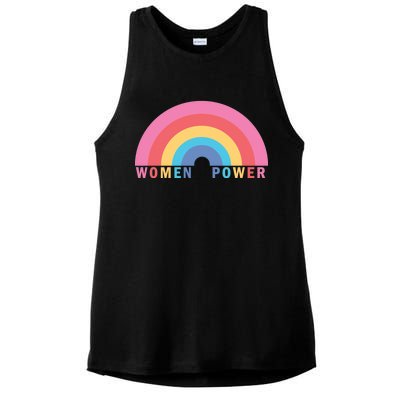 Women Power Rainbow Ladies PosiCharge Tri-Blend Wicking Tank