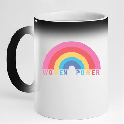 Women Power Rainbow 11oz Black Color Changing Mug