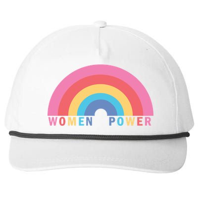 Women Power Rainbow Snapback Five-Panel Rope Hat