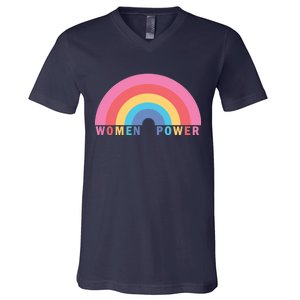 Women Power Rainbow V-Neck T-Shirt