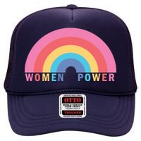 Women Power Rainbow High Crown Mesh Back Trucker Hat