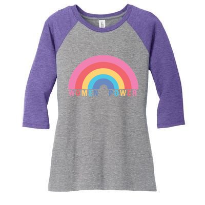 Women Power Rainbow Women's Tri-Blend 3/4-Sleeve Raglan Shirt