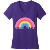 Women Power Rainbow Women's V-Neck T-Shirt