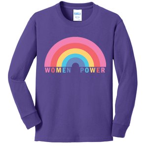 Women Power Rainbow Kids Long Sleeve Shirt