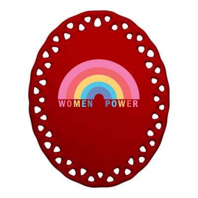 Women Power Rainbow Ceramic Oval Ornament