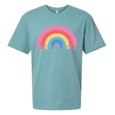 Women Power Rainbow Sueded Cloud Jersey T-Shirt