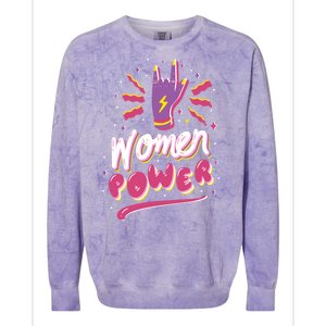 Women Power Rock Colorblast Crewneck Sweatshirt