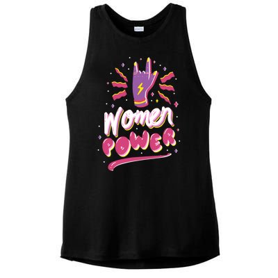 Women Power Rock Ladies PosiCharge Tri-Blend Wicking Tank