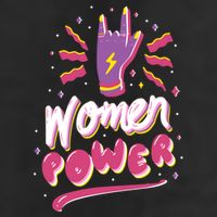 Women Power Rock 7 Panel Mesh Trucker Snapback Hat