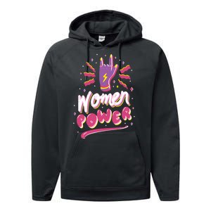 Women Power Rock Performance Fleece Hoodie