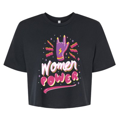 Women Power Rock Bella+Canvas Jersey Crop Tee